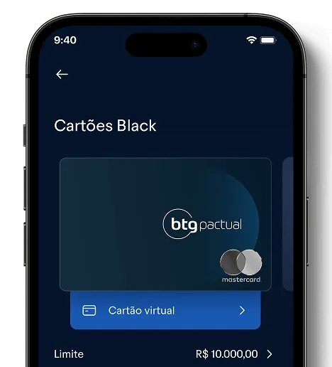 App BTG Pactual — Cartões Black